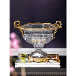 Чаша из прозрачного стекла с бронзовой подставкой и ручками Eden Garden варинант исполнения - 2 | Loft Concept в Брянске