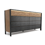 Комод 8 ящиков с подсветкой на рельефном фасаде Warm Industrial варинант исполнения - 7 | Loft Concept в Брянске