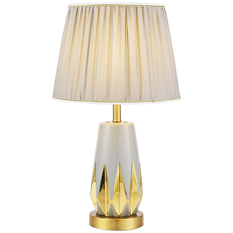 Настольная лампа с абажуром Femia Grey Gold Table Lamp Серый Золотой Настольная лампа с абажуром Femia Grey Gold Table Lamp Серый Золотой в Брянске | Loft Concept