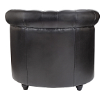 Кресло кожаное с мягкими подлокотниками на 4-х деревянных ножках Logan Leather Armchair black варинант исполнения - 3 | Loft Concept в Брянске