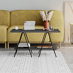 Стол журнальный с прямоугольной столешницей и полкой цвета антрацит ESSEL ANTHRACITE варинант исполнения - 1 | Loft Concept в Брянске