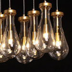 Люстра с 9-ю прозрачными стеклянными плафонами в форме капли Lucid Rain  варинант исполнения - 5 | Loft Concept в Брянске