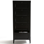 Комод узкий с 5-ю ящиками черный Silva Black Chest of Drawers варинант исполнения - 5 | Loft Concept в Брянске