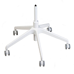 Стул с мягкой синей обивкой из велюра и подъемно-поворотным механизмом на белых колесиках Harper Blue and White варинант исполнения - 4 | Loft Concept в Брянске