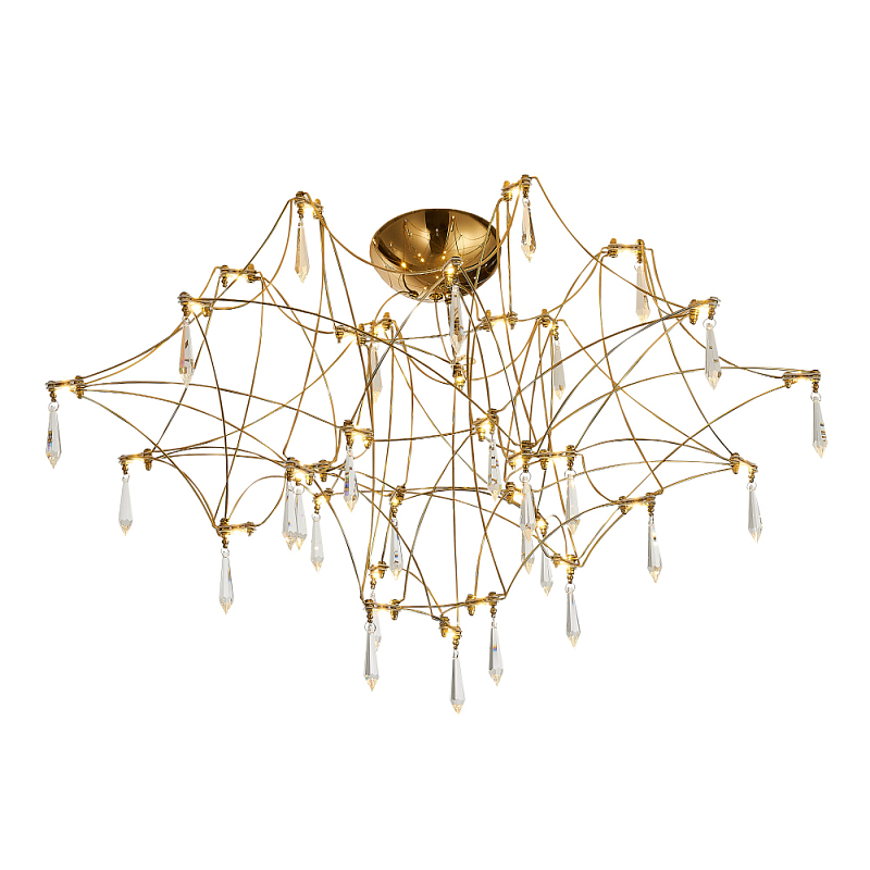 Потолочный светильник с тонкой металлической конструкцией цвета золото Quasar Золотой Прозрачный в Брянске | Loft Concept 