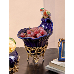 Чаша темно-синего цвета из фарфора с разноцветной птичкой Eden Garden porcelain and bronze варинант исполнения - 6 | Loft Concept в Брянске