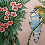 Обои ручная роспись Amazonia Florence Pink dyed silk варинант исполнения - 6 | Loft Concept в Брянске