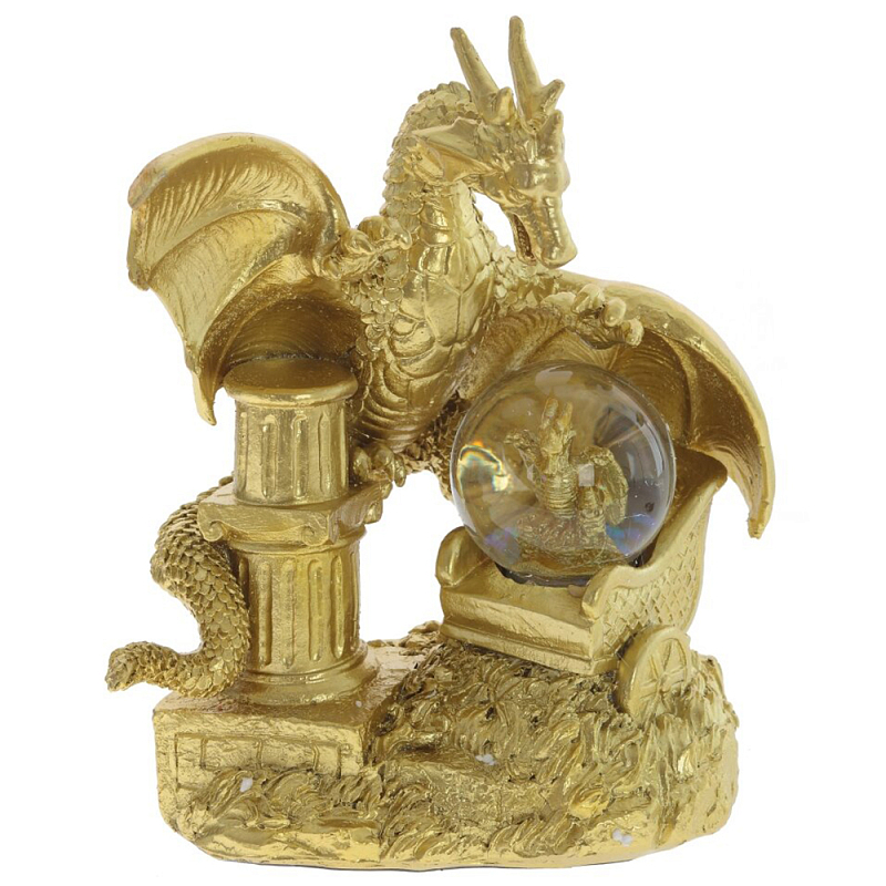 Декоративная статуэтка Дракон и стеклянный шар Dragon and Glass Ball Gold Золотой Прозрачное Стекло Декоративная статуэтка Дракон и стеклянный шар Dragon and Glass Ball Gold Золотой Прозрачное Стекло в Брянске | Loft Concept