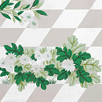 Обои ручная роспись Tiled Meadow Original colourway on Lilac Hint slub silk варинант исполнения - 1 | Loft Concept в Брянске