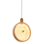 Подвесной светильник с плафоном из рельефного стекла Peony Glass Bronze  варинант исполнения - 1 | Loft Concept в Брянске