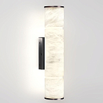 Бра с цилиндрическим плафоном из белого алебастра на прямоугольном основании Темная Латунь Cryptocrystalline Stone варинант исполнения - 1 | Loft Concept в Брянске