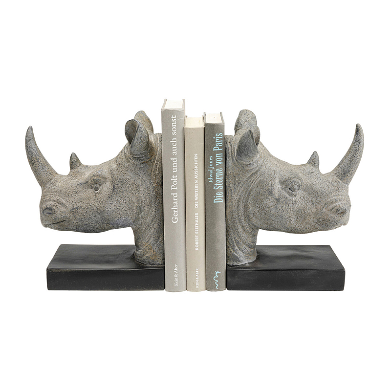 Держатель для книг Носороги Серый Черный в Брянске | Loft Concept 