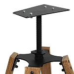 Барный стул со спинкой и металлической подставкой на 4-х деревянных ножках Бежевый Велюр Vendramin Chair варинант исполнения - 7 | Loft Concept в Брянске