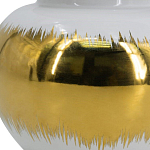 Ваза белая с крышкой и золотистыми фрагментами 24 см Chinoiserie Ceramics варинант исполнения - 3 | Loft Concept в Брянске