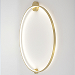 Бра светодиодное круглой формы с рамкой цвета латунь Ring Horizontal варинант исполнения - 3 | Loft Concept в Брянске