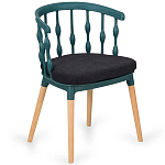 Пластиковый стул на ножках из массива бука Ferret Spiral Green варинант исполнения - 7 | Loft Concept в Брянске