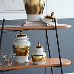 Ваза белая с крышкой и золотистыми фрагментами Chinoiserie Ceramics варинант исполнения - 2 | Loft Concept в Брянске