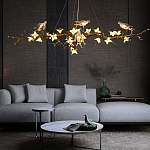 Люстра в виде золотой ветки с цветами и птичками Marvelous Garden варинант исполнения - 3 | Loft Concept в Брянске