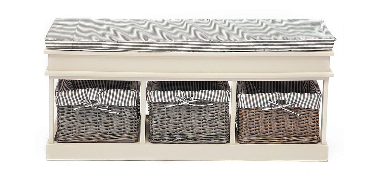 Тумба для обуви Provence Butter White 3 Boxes Тумба для обуви Provence Butter White 3 Boxes - Loft-Concept в Брянске