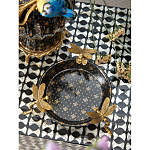 Блюдо черного цвета из фрафора на бронзовых ножках в виде стрекоз Eden Garden варинант исполнения - 4 | Loft Concept в Брянске