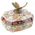 Фарфоровая шкатулка с бронзовой стрекозой Eden Garden варинант исполнения - 1 | Loft Concept в Брянске