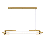 Подвесной светильник линейный золотого цвета с длинной цилиндрической стеклянной трубкой Eurofase варинант исполнения - 3 | Loft Concept в Брянске