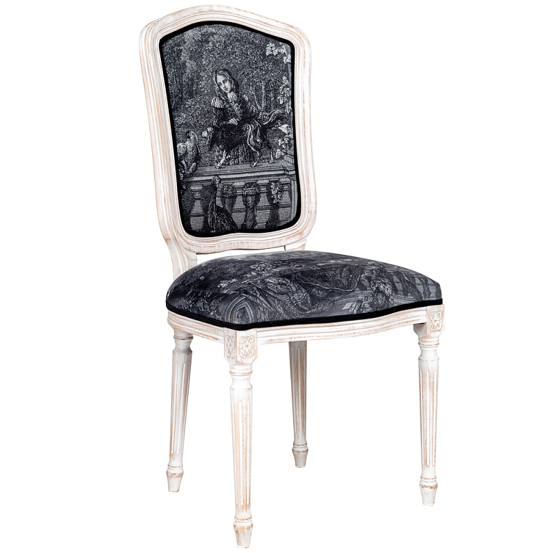 Стул Marimon Stool Черно-белый Белый винтажная патина Стул Marimon Stool Черно-белый Белый винтажная патина в Брянске | Loft Concept