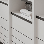 Стеллаж прямой ассиметричный с полками и 4-мя дверцами ARYA BOOKCASE WHITE варинант исполнения - 6 | Loft Concept в Брянске