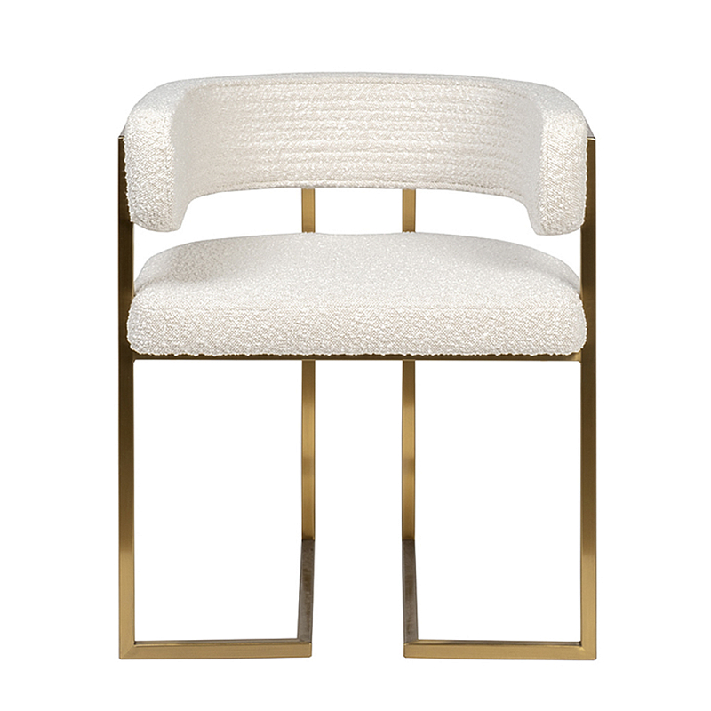 Стул букле бежевый с каркасом цвета матовое золото Tactility Бежевый матовое золото в Брянске | Loft Concept 