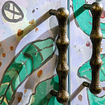 Премиальный Шкаф Defoliation двухстворчатый роспись зеленые листья  варинант исполнения - 4 | Loft Concept в Брянске