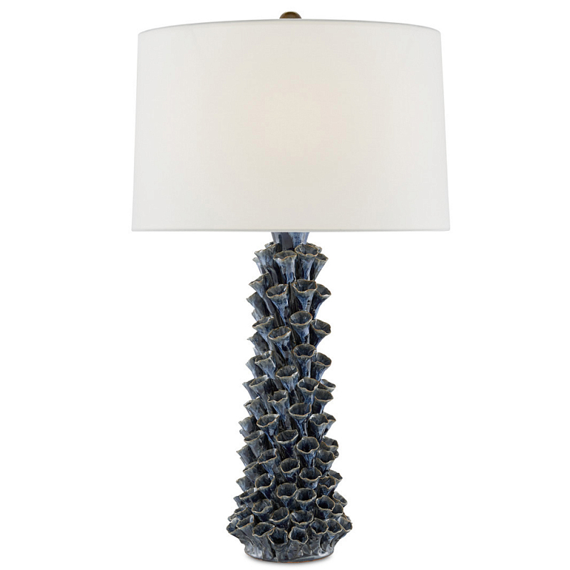 Настольная лампа с корпусом из цветков колокольчика Cascade of Blue Flowers ivory ( слоновая кость ) Синий Черный Настольная лампа с корпусом из цветков колокольчика Cascade of Blue Flowers ivory ( слоновая кость ) Синий Черный в Брянске | Loft Concept