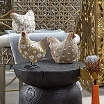 Статуэтка курица с текстурной поверхностью бежевого цвета Rustic Chicken варинант исполнения - 5 | Loft Concept в Брянске