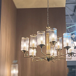 Люстра с 9-ю цилиндрическими стеклянными плафонами Jeanette варинант исполнения - 6 | Loft Concept в Брянске