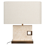 Настольная лампа с прямоугольным основанием из натурального камня c тканевым абажуром Lapis Tiburtinus варинант исполнения - 1 | Loft Concept в Брянске