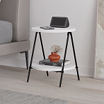 Стол приставной с 2-мя круглыми белыми столешницами ESSEL SIDE TABLE WHITE варинант исполнения - 4 | Loft Concept в Брянске
