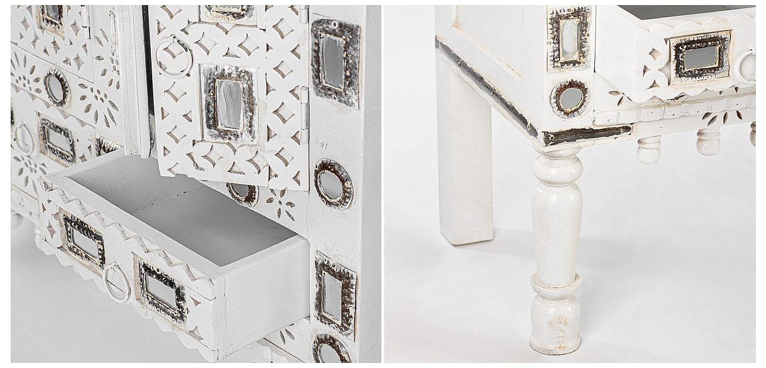 Комод в восточном стиле Indian Bone Inlay Chest of Drawers Белый Комод в восточном стиле Indian Bone Inlay Chest of Drawers Белый - Loft-Concept в Брянске
