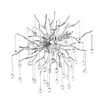 Бра с лучеобразным основанием и подвесками из прозрачного стекла в виде длинных капель Droplet Chandelier варинант исполнения - 7 | Loft Concept в Брянске