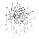 Бра с лучеобразным основанием и подвесками из прозрачного стекла в виде длинных капель Droplet Chandelier варинант исполнения - 9 | Loft Concept в Брянске