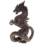 Декоративная статуэтка Дракон Dark Bronze Dragon Holding Sphere Statuette варинант исполнения - 3 | Loft Concept в Брянске