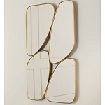 Зеркало в ассиметричной раме золотистого цвета Chaotic варинант исполнения - 1 | Loft Concept в Брянске