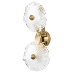 Бра с ветвистыми бронзовыми элементами и стеклянными рифлеными дисками Textured Glass Bra варинант исполнения - 1 | Loft Concept в Брянске