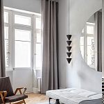 Подвесной светильник светодиодный в виде ряда черных металлических конусов  Herringbone варинант исполнения - 6 | Loft Concept в Брянске