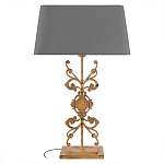 Настольная лампа на ажурном чугунном основании с серым абажуром Openwork Lamp варинант исполнения - 1 | Loft Concept в Брянске
