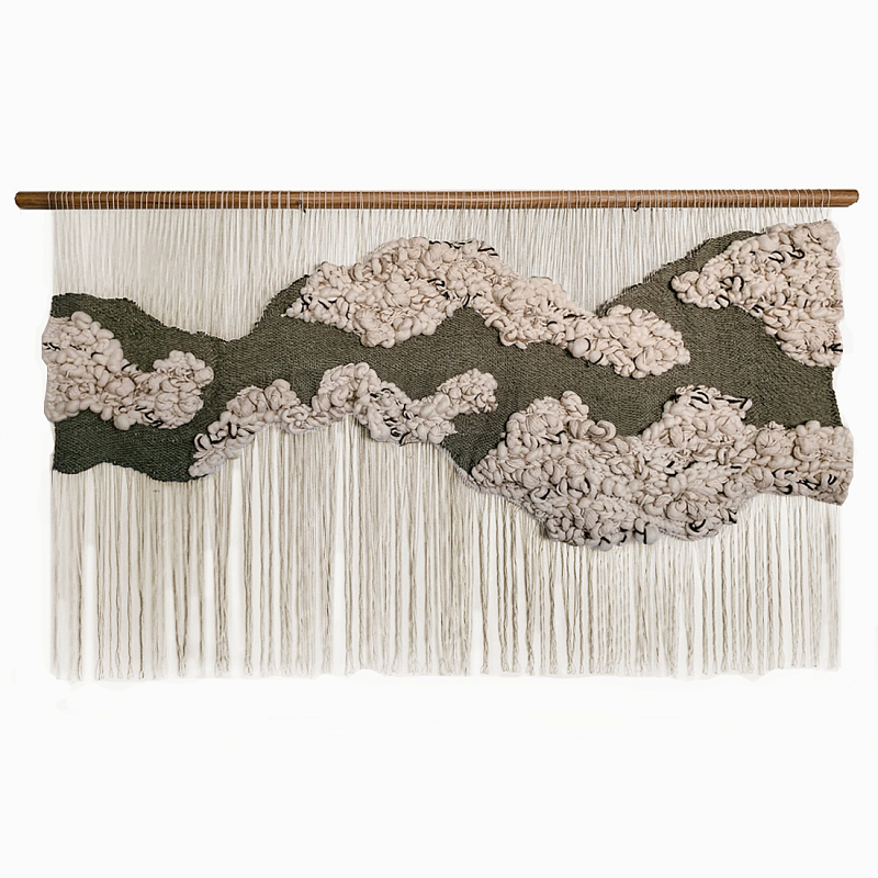 Большой дизайнерский Гобелен Tapestry Misty Morning II Белый Коричневый в Брянске | Loft Concept 