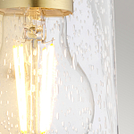 Бра цвета латунь с прозрачным цилиндрическим плафоном из пузырчатого стекла Kichler варинант исполнения - 4 | Loft Concept в Брянске