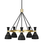 Люстра с 5-ю плафонами в форме песочных часов с узкими перфорированными отверстиями Feiss варинант исполнения - 1 | Loft Concept в Брянске