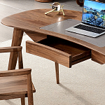 Стол рабочий округлой формы с ящиком  Working Moonnut Table варинант исполнения - 5 | Loft Concept в Брянске