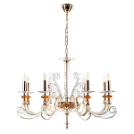 Люстра с 8-ю лампочками и изогнутыми прозрачными элементами из стекла Twisted Glass Candles Chandelier варинант исполнения - 2 | Loft Concept в Брянске