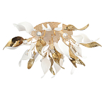 Люстра потолочная с декоративными белыми и золотистыми листьями Wintery flovers варинант исполнения - 2 | Loft Concept в Брянске