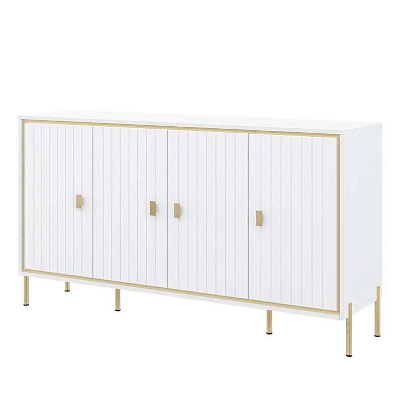 Консоль четырёхдверная с полками Antique Order Белый Золотой в Брянске | Loft Concept 